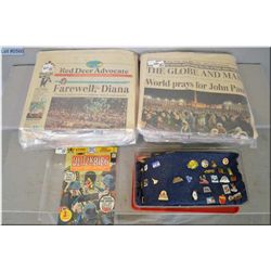 Lot of Four Groups : Approx 200 Collector's Pins from 1988 Olympics, Rodeos, Misc - etc - Newspapers