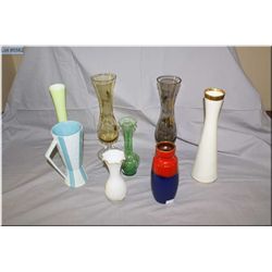 Box Lot : Two glass vases [ etched w/gold leaf ] - Vase 12" [ maker marked Alka Kunst Bavaria ] - Ta