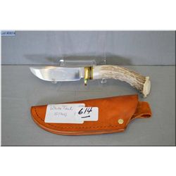 White Tail Stag Hunting Knife w/leather sheath Ser # BF 2512