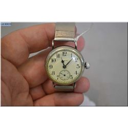 Elgin Antique Nurse's Wrist Watch [ w/ orig spring steel wrist band, w/embossed design, and instant 