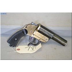 Walther Dated 1937 .4 Ga Flare Pistol w/1/2 rnd 1/2 oct 6" bbl [ blue finish w/alloy frame , checker