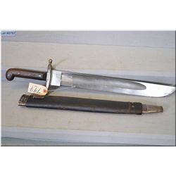 Unusual Heavy Short Sword w/approx 18 1/4" blade , w/wooden handle stamped # 4 & Hilt stamped 155 w/