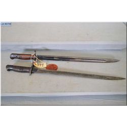 Lot of Two Items : Remington  1917 Enfield Bayonet - Austrian 1907 SMLE Bayonet w/Issue mark & numbe
