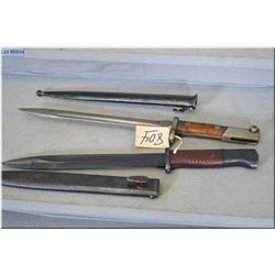 Lot of Two Mauser Bayonets w/scabbards  : One stamped w/crown over FN - One stamped 41ASW both have 