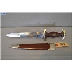 Nazi Style Military Dagger w/scabbard , blade inscribed "Ulles fur Deutschland", blade stamped RZM M