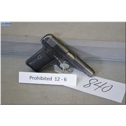 F.N.Browning Mod 1910 7.65 mm cal 7 shot semi auto Pistol w/89 mm bbl [ blue finish starting to fade