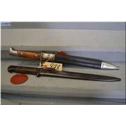 Lot of Two Bayonets w/scabbards : Spanish Mod 1893 Mkd PR8 Ser # 2112 - Siamese Mauser w/script