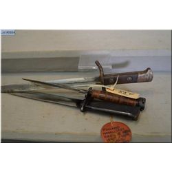 Lot of Three Bayonets ( only ) : One marked FISKARS  Finnish Mod 27 - Unknown Painted black handle -
