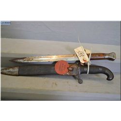 Lot of Two Items : Spanish Bolo Machete w/scabbard - Lee Metford Bayonet