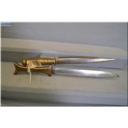 Lot of Brass Handled Knives : one marked Rene.R. Gaudry - one marked R.G.