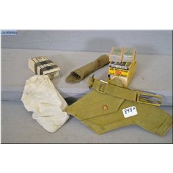 Box Lot : Web holster, brass cleaning rod in pouch,  two boxes Dom .38 S & W ammo - 2 ( 12 rnd per) 