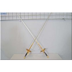 Lot of Two Spanish style Fencing Foils w/34" blades  w/ornate design on hilt & blade