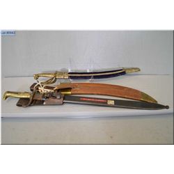 Lot of Three Items : Collins & Co. Machete w/Collins & Co. marked sheath - Reproduction Indian small