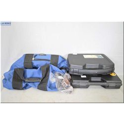 Blue Travel Bag : w/contents : Case Gard 2 Pistol black plastic foam lined case - Case Gard 808 blac