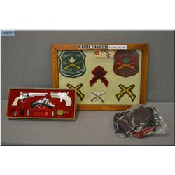 Lot of Three  Items : Small framed display of Canadian Military Shooting Crests/Flashes of Walter P 