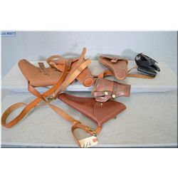 Bundle Lot : Colletion of various leather holsters include :  Bianchi # 27K break front revolver hol