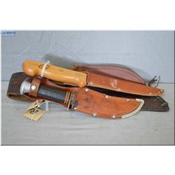Group Lot : 4 very sharp Hunting Knives &  Fishing Knife : Schrade [ Old Timer ] 5" blade w/heavy sa