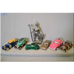 Lot of Two Trays: Model Cars [ overall length 8" each ] : 1950's [ Made in Japan Metal  ] 1959 ? Cad
