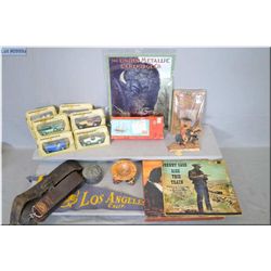 Lot of Two Boxes : Pair of Johnny Cash Records - Vintage Pennant - 10 Toy Cars [ sealed in orig pkgs