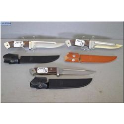 Bag Lot : 3 Buck Knives w/sheaths  Mod 2008 U.S. Design  - [ 2 black sheaths, one brown ]