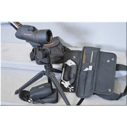 Tray Lot : Celestrom  Spotting Scope w/Bushnell tripod w/case - Range Finder in case [ needs batteri