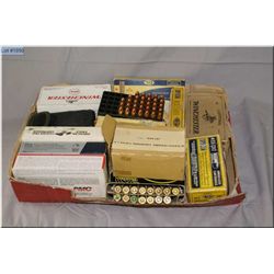 Tray Lot : Various Ammo - .22/250 , .45 Auto, .303 , some .35 Whelan, .308 , .45 cal w/(2) 45 Colt A