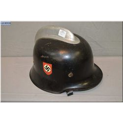German WW2 fire fighter helmet with swastika markings