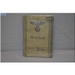 German Nazi Army Wehrpass passport circa 1942 with swastika and eagle emblem on front