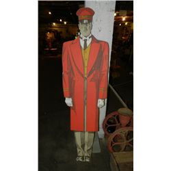 Large / life size plywood and paper hotel doorman /