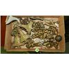 Image 1 : box of Primitive brass? lamp finials etc