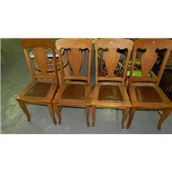 4 piece American oak dining chairs SSR