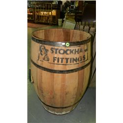 large Primitive barrel with advertising, SSR