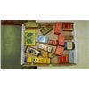 Image 1 : box of Primitive items including, advertising tins