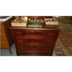 nice antique spooned carved window dresser SSR