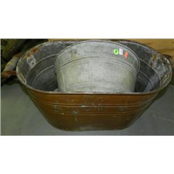 2 piece copper boiler and wash tub