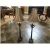 Image 2 : Pair of Designer Pedestal Table Lamps (38" high)