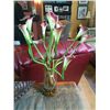 Image 1 : Clear Glass Vase With Simulated Lillies