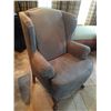 Image 2 : Suede Style Upholstered Wing Back Chair