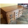 Image 1 : Unique Antique Oak 9 Drawer File Cabinet (33" long, 18" deep, 17.25" high)