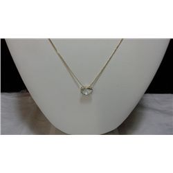 14kt Gold 20" Necklace and Pendant With Genuine Aquamarine (Insurance Replacement Value $1,150)