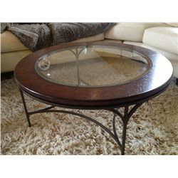 Round Beveled Glass Coffee Table