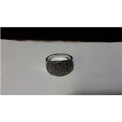 Sterling Silver and Genuine Blue Diamond Ring (Insurance Replacement Value $998) (Size 6.75)