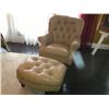 Image 1 : Bonded Leather Armchair and Matching Foot Stool