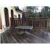 Image 1 : Patio Furniture Set with Table, 6 Chairs, Umbrella including chair pads.