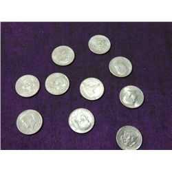 LOT 10 KENNEDY HALF DOLLAR COINS