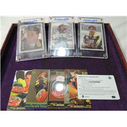 3 NASCAR TRADING CARDS & 5 GORDAN PHONE CARDS