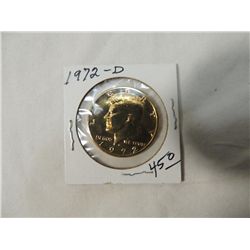 1972 GOLD PLATED HALF DOLLAR COIN