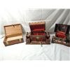 Image 2 : LOT 3 VINTAGE WOODEN JEWERLY CHESTS & MUSIC BOX