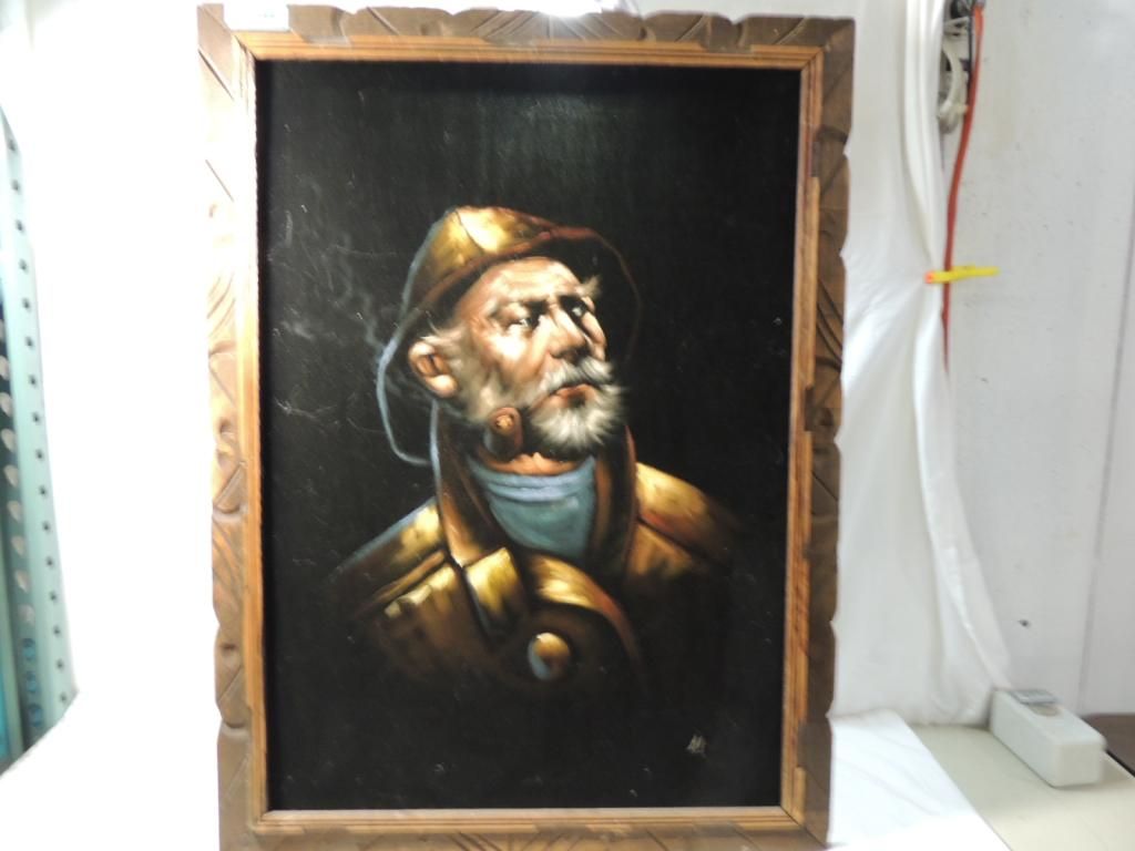 Large Velvet Sea Captain Painting