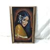 Image 2 : VINTAGE VELVET NATIVE AMERICAN WOMAN PAINTING